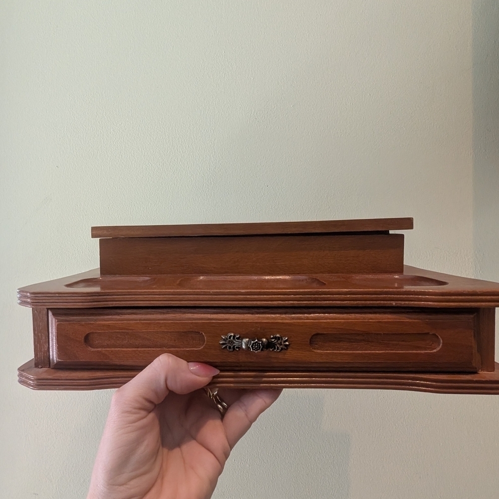 Wooden Jewelry Organizer with Drawer - Picture 2 of 11